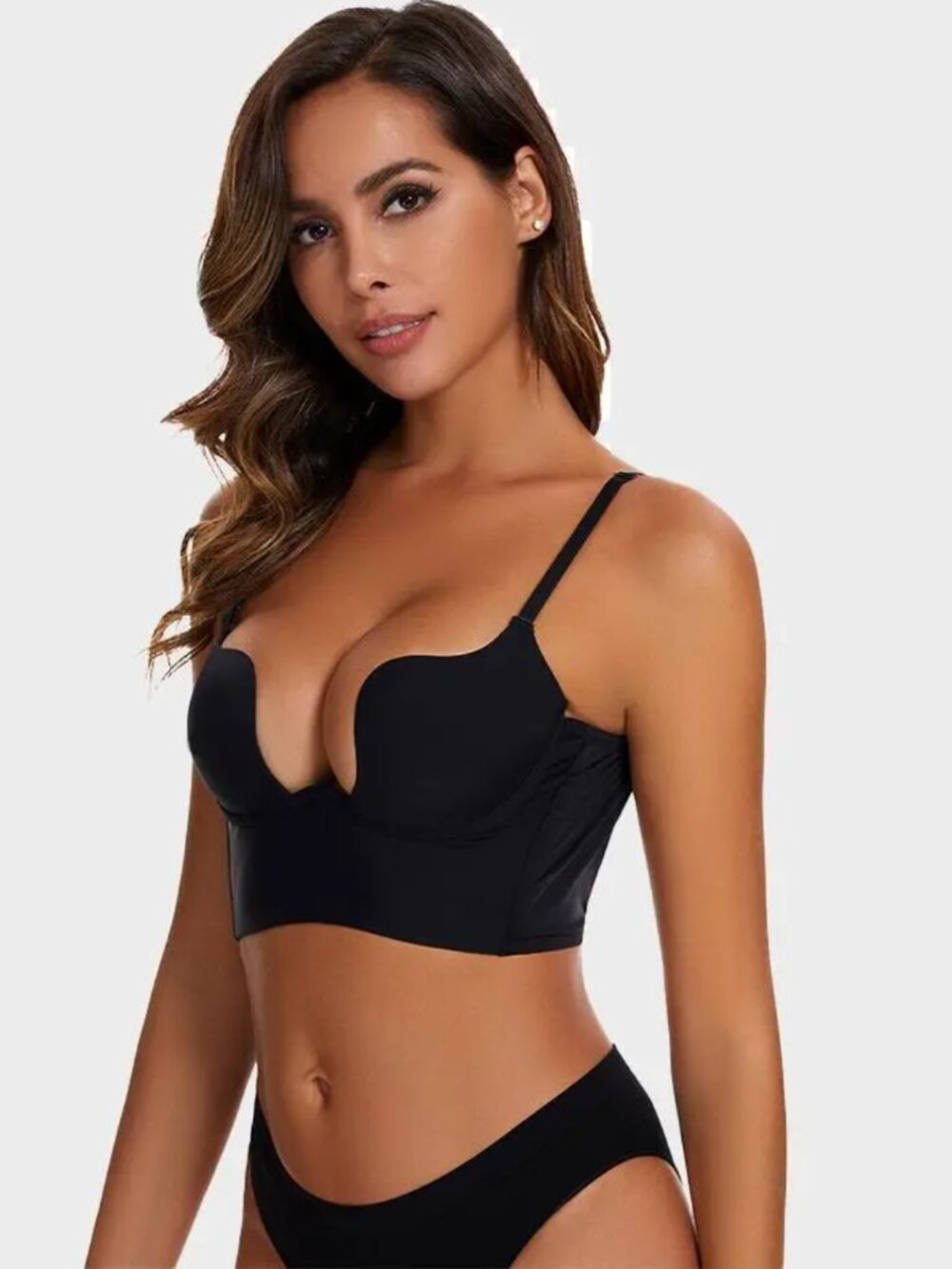 (3) 34B Low Cut U-Shaped Backless Bra's
